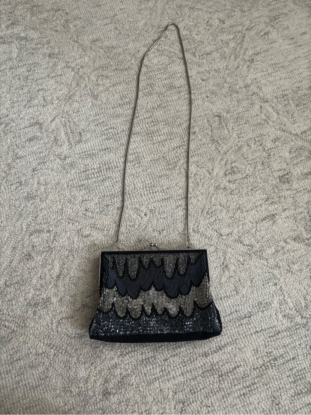 Black Beaded Crossbody Bag